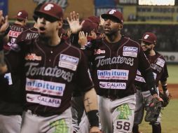 Los Tomateros de Culiacán regresan a su casa tras ganar los dos primeros juegos como visitantes ante los Mayos de Navojoa. ESPECIAL/LMP