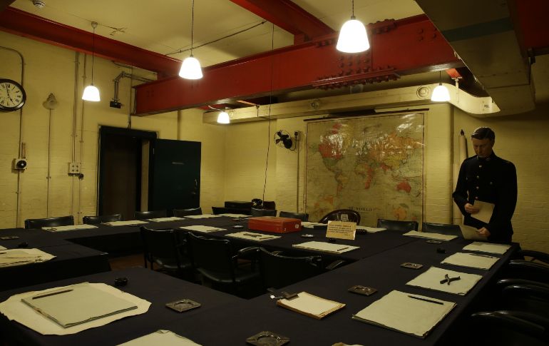 El cuarto del Gabinete dentro del museo subterráneo de los Cuartos de Guerra de Churchill, en Londres. Aunque los diseñadores de 