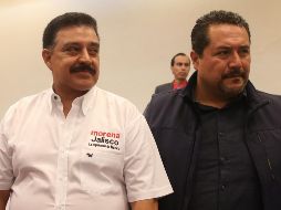 Carlos Lomelí, precandidato al gobierno de Jalisco y Alejandro Peña, enlace del Comité Nacional de Morena en Jalisco. EL INFORMADOR/Archivo