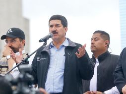 Corral habló con los medios de comunicación en Monterrey, en donde culminó la jornada de la Caravana por la Dignidad. NTX/ESPECIAL