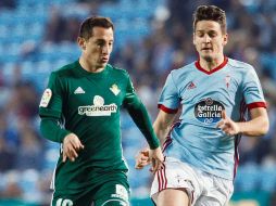 Esperanza. Con su gol, Andrés Guardado (#18) hizo que el Betis tomara aire tras ir perdiendo ante el Celta de Vigo. ESPECIAL