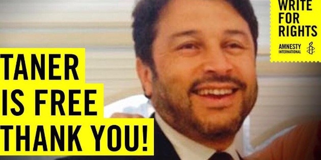 Liberan a presidente de Amnist&iacute;a Internacional en Turqu&iacute;a