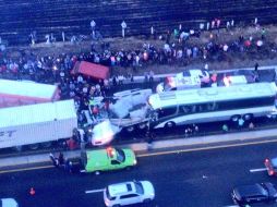 Aunque se desconoce el estado del resto de los lesionados, se sabe que la mayoría viajaba en un camión de la línea Temoayenses y otro más de Flecha Roja. TWITTER / @SUUMA_CDMX