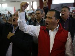 “¡Llegó la hora, como Juárez, como Zapata, como Colosio, llegó la hora de movilizar a la sociedad!”, aseguró Almaguer. TWITTER/@ealmaguerr