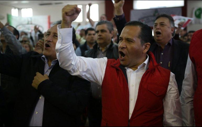 “¡Llegó la hora, como Juárez, como Zapata, como Colosio, llegó la hora de movilizar a la sociedad!”, aseguró Almaguer. TWITTER/@ealmaguerr