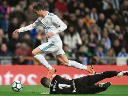 Superior. El portugués Cristiano Ronaldo se impuso en tres ocasiones al portero argentino Geronimo Rulli, de la Real Sociedad. AFP