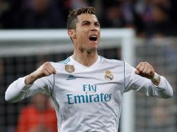 Cristiano Ronaldo celebra el primer gol de los merengues. EFE/J. Martín
