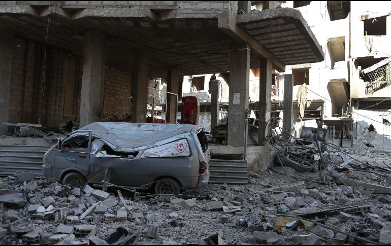 Debido a los bombardeos, un centro médico de la Media Luna Roja Siria quedó fuera de servicio. AFP/A. Eassa