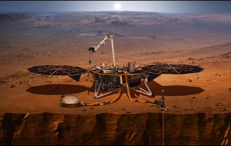 InSight estudiará el movimiento bajo tierra en Marte, a través de un sismómetro de que se colocará de manera directa sobre la superficie marciana. TWITTER / @NASAInSight