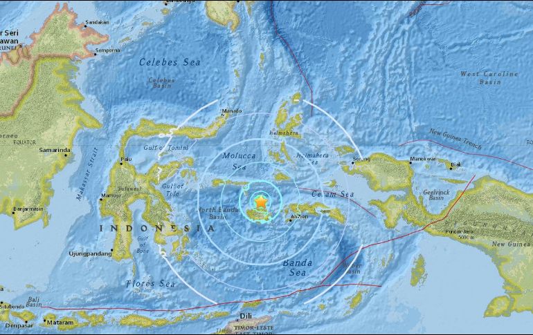 El temblor ocurre este lunes, luego de que se registrara un terremoto de magnitud 7.5 en la vecina Papúa Nueva Guinea. ESPECIAL / earthquake.usgs.gov