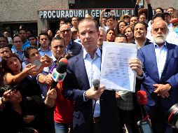 Ricardo Anaya entregó un documento ante la Oficialía de Partes de la SEIDO para buscar una aclaración del caso de la nave industrial. SUN / I. Olivares