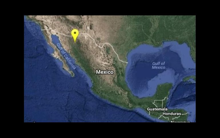 Imagen proporcionada por el Sismológico que muestra el sitio donde se registró el temblor.  TWITTER/@SSNMexico