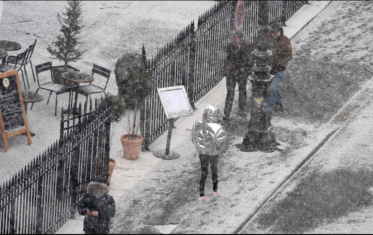 Una nevada en París. AFP/ O. Morin