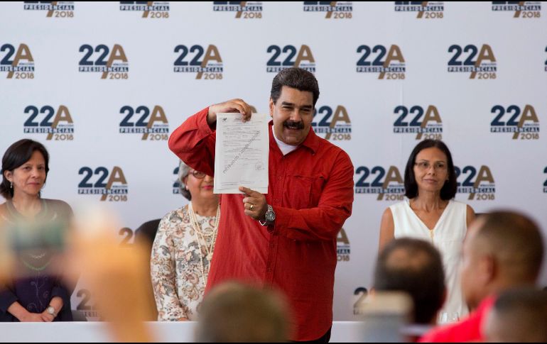 El actual presidente de Venezuela, Nicolás Maduro, ya se ha registrado para participar en la contienda electoral que ha levantado polémica en el ámbito internacional. AP/A. CUBILLOS