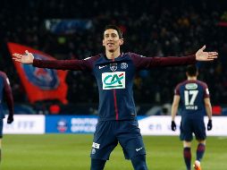 Di María celebra tras anotar el primer gol del PSG. AP/T. Camus