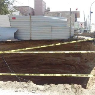 Aparece socavón en torno a la construcción de la Línea 3
