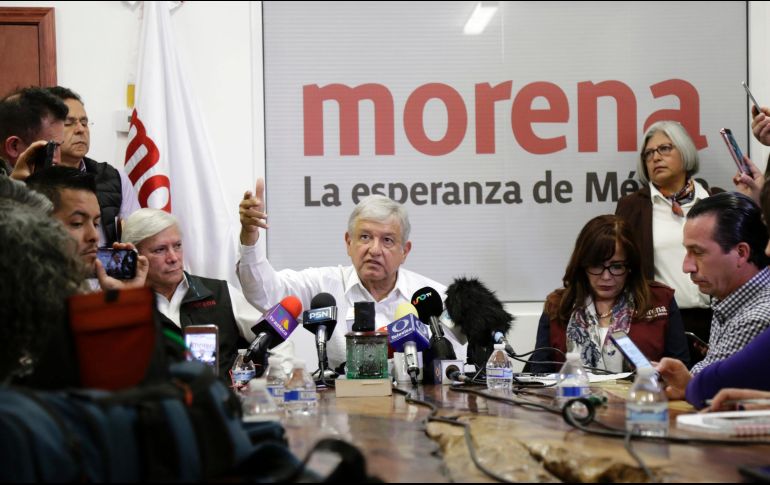 Andrés Manuel López Obrador tuvo un encuentro con periodistas en Tijuana. NOTIMEX/E. Jaramillo