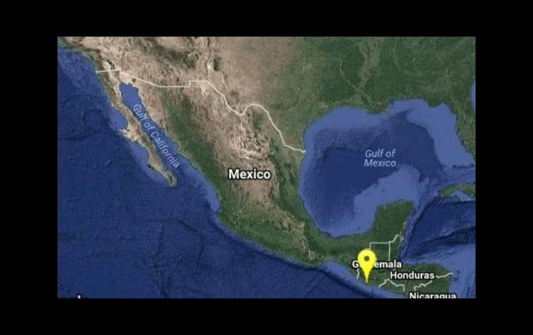 Imagen proporcionada por el Servicio Sismológico Nacional que muestra el sitio del epicentro. TWITTER/@SSNMexico