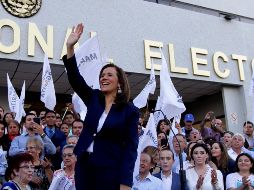 Margarita Zavala entregó al INE su solicitud de registro como candidata. NTX / G. Granados