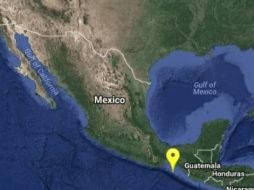 Mapa proporcionado por el Sismológico Nacional que muestra el sitio del epicentro. TWITTER/@SSNMexico