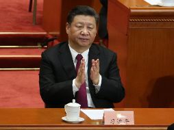 El presidente Chino, Xi Jinping, durante la Conferencia Consultiva del Pueblo Chino celebrada hoy, donde se abrió de la apertura económica del país gracias a los tratados de libre comercio. EFE / W. Hong