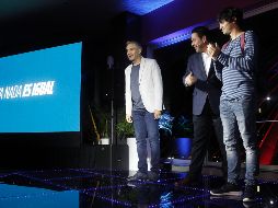 Arath de la Torre y Fabrizio Ortíz Santini acompañaron a Gerardo Seifert, diector de mercadotecnia, en la presentación de los servicios. EL INFORMADOR/M. Vargas