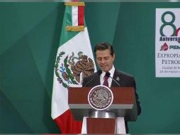 El Presidente encabezó la ceremonia del 80 Aniversario de Petróleos Mexicanos. TWITTER / @PresidenciaMX