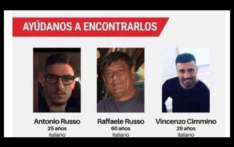 Familiar de los tres italianos desaparecidos urgen a la autoridad mexicana que den con su paradero. EFE / ARCHIVO