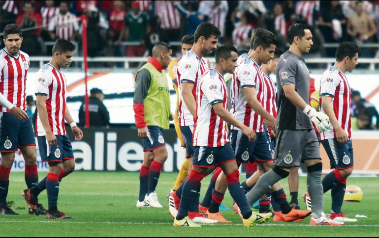 Pobre desempeño. Los jugadores del Guadalajara mantuvieron un nivel futbolístico bajo durante febrero y los primeros días de marzo. MEXSPORT