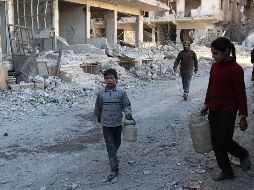 Unos 70 mil civiles han abandonado en los últimos días el área sur de Guta Oriental. AFP/M. Eyad