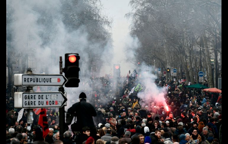 Una multitudinaria protesta en la capital francesa.