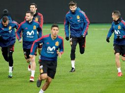Los jugadores de la selección española entrenan en Düsseldorf, Alemania. EFE/R. Wittek