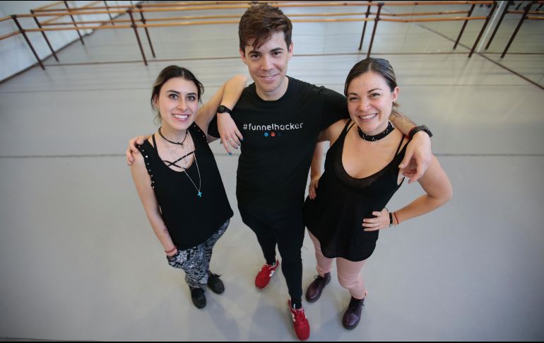 Los fundadores del Instituto de Danza Clásica: Fer Medina, Carlos Quenedit y Ana Robles. EL INFORMADOR/F. Atilano