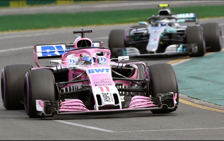 Pérez confía en que las mejoras a los coches de Force India sean evidentes ya durante el próximo Gran Premio, que se disputará el 8 de abril en Bahréin. AFP/W. West