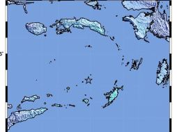 El epicentro se situó en una zona poco poblada del mar de Banda, a 222 kilómetros al noroeste de las islas indonesias de Tanimbar. EFE / USGS