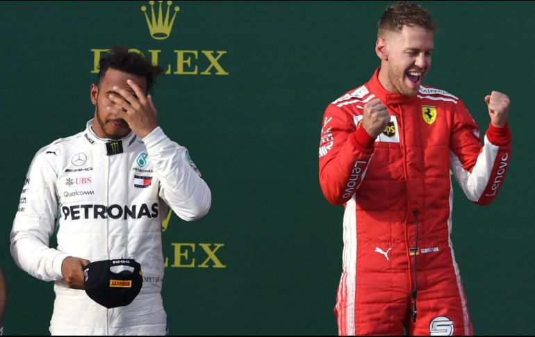 ¡No te preocupes, Lewis! Al campeonato todavía le quedan muchas fechas. AFP/W. West