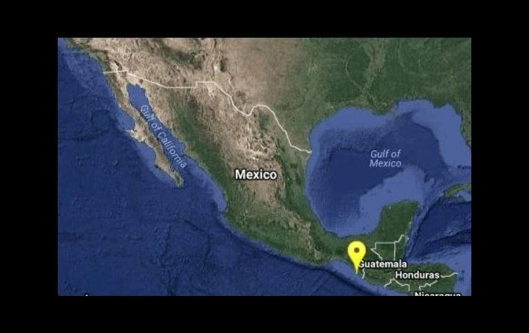 Mapa proporcionado por el Sismológico Nacional que muestra el sitio donde ocurrió el fenómeno. TWITTER/@SSNMexico