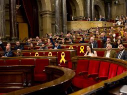 Vista del hemiciclo hoy durante el pleno del Parlament, en el que se debaten varias propuestas de resolución presentadas por los grupos parlamentarios. EFE/Q. García