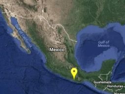 Mapa proporcionado por el Sismológico que muestra la ubicación del epicentro. TWITTER/@SSNMexico