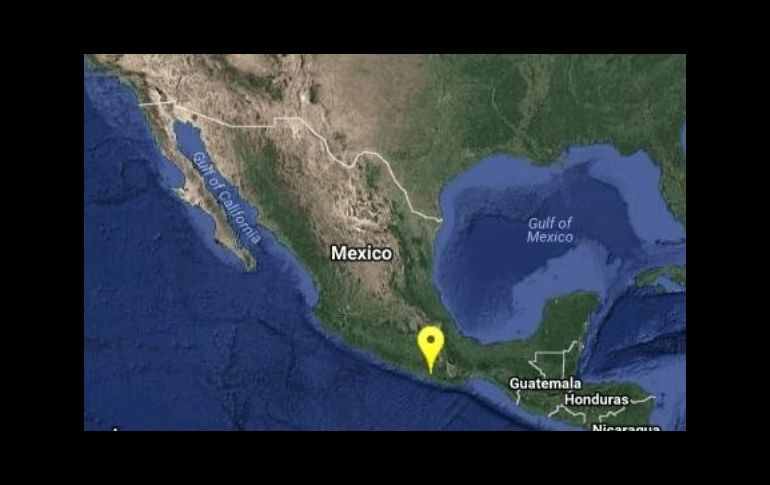 Mapa proporcionado por el Sismológico que muestra la ubicación del epicentro. TWITTER/@SSNMexico