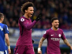 Leroy Sané, del Manchester City, celebra tras anotar el gol que abre el marcador. AFP/P. Ellis