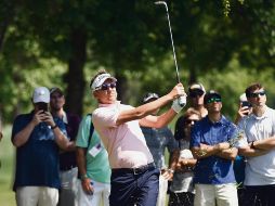 Animado. Ian Poulter firmó ayer una tarjeta de 65 golpes para igualar con 202 impactos a Beau Hossler en el liderato del Abierto de Houston. AP/E. Smith