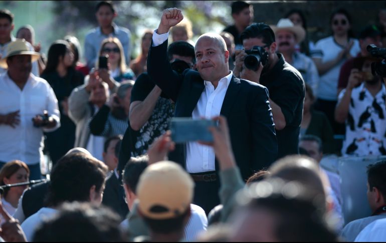 El arranque de campaña de Alfaro se celebró en la plaza de la República en Guadalajara. EL INFORMADOR / F. Atilano
