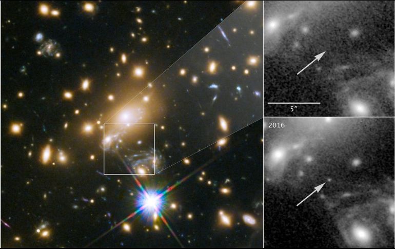 Icarus se ubica en una galaxia espiral distante, cuya luz tardó nueve mil millones de años en llegar a la Tierra. TWITTER / @NASAHubble
