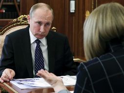 Putin ganó las elecciones con el 76.67 por ciento de los votos emitidos. AP / M. Klimentyev