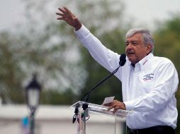 De gira por Nuevo Laredo, Tamaulipas, López Obrador también expuso su plan para la frontera. AFP/J. Aguilar