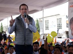 Ricardo Anaya sostuvo una reunió con simpatizantes de la región de Chalchicomula de Sesma en el estado de Puebla. NTX/ C. Pacheco