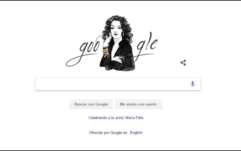Creado por la artista invitada Paulette Jo, el ''doodle'' de este día captura el impresionante retrato del icono de la pantalla grande. ESPECIAL / google.com.mx