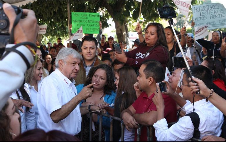 La decisión fue dada a conocer en un mitin encabezado por Andrés Manuel López Obrador en Tepatitlán. EL INFORMADOR / A. Camacho