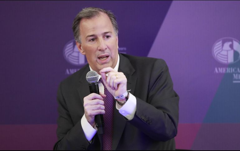 Al participar en la 101 Asamblea General de la American Chamber México, Meade Kuribreña fue cuestionado por los integrantes de este organismo. EFE / J. Méndez